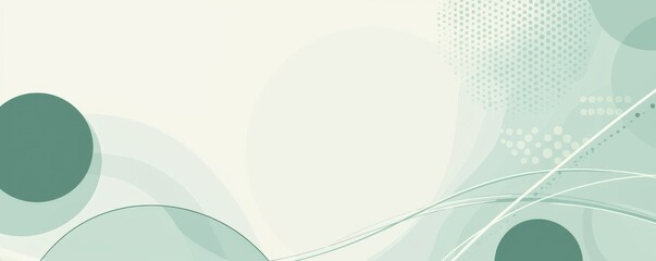 Poster - Abstract light blue and green background with geometric shapes and wave patterns for modern design