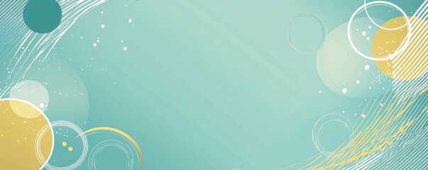 Poster - Abstract light blue and green background with dynamic stripes and circles for modern design