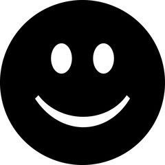 Wall Mural - Black and white smiley face with simple, minimalist design.