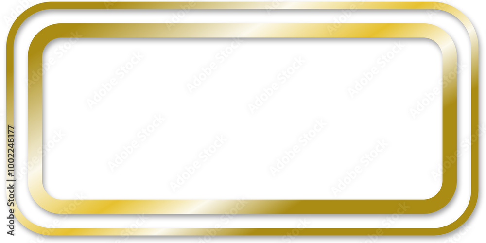 a rectangle with a gold frame  with a transparent background with a gold border. png style