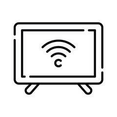 A television screen with a Wi-Fi symbol, representing wireless streaming