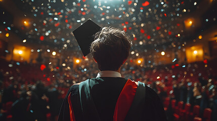 Cinematic Scene of Graduation Where the Student is Welcoming
