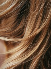 Wall Mural - Closeup of a woman's hair color and texture