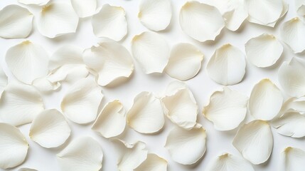 Poster -   A group of white flowers resting atop a white background, with a solitary bloom centered in the frame