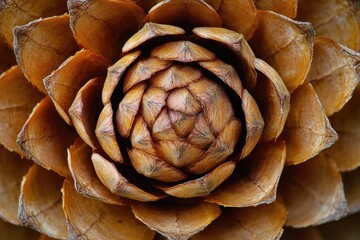 Poster - Detailed Close-up of a Brown Pinecone's Center