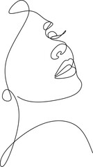 Wall Mural - Abstract female face. Line drawing of female face. One line drawing of female face silhouette. Vector illustration in minimalist style. for modern design: prints, wall art, posters, social media. Hand