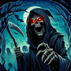 Sticker - Grim Reaper / Death Illustration