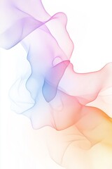 Poster - abstract flowing fabric in soft pastel colors creating a serene and calming effect against a white b