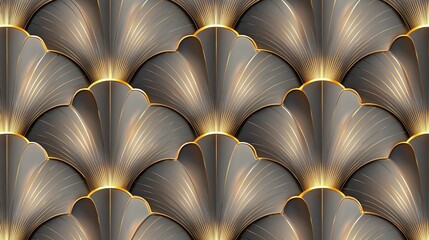 Poster - An art deco luxury pattern with geometric shapes, archways, and swirls. Linear retro ornament for a Gatsby card.