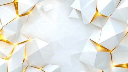 Poster - With Stock technology, clean white decoration meets organic Voronoi geometric art.