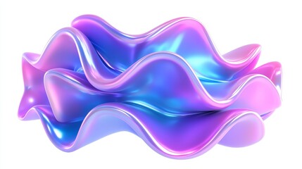 Poster - Curved gradient purple flow on transparent background