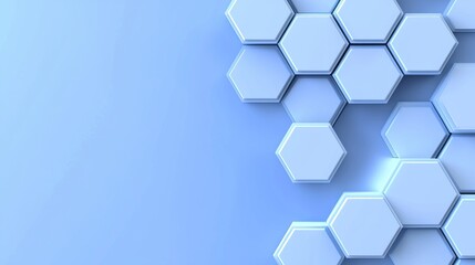 Aufkleber - Modern abstract background created using blue hexagonal geometric shapes.