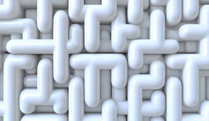 Poster - 3D rendering background with a white shaded abstract geometric pattern. Origami paper style.