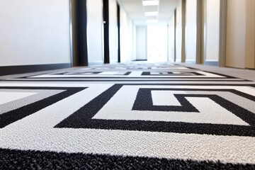Poster - Handmade geometric pattern on black and grey carpet