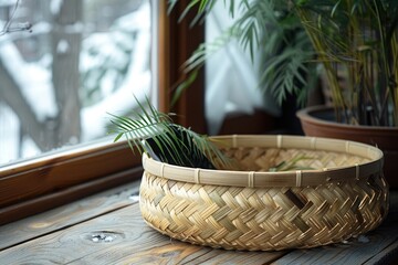 Aufkleber - Woman putting smartphone into wicker basket with gadgets at home. Digital detox concept