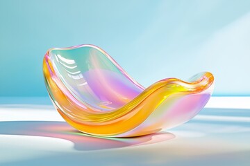 Poster - Abstract 3D model of green spectrum, creative floating chromatic effect for poster design