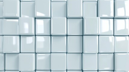 Wall Mural - Abstract white blocks, geometric cubes, cubicals, boxes form a gray abstract background. Template background for 3D illustrations.