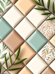 Poster - Tile background texture with various triangle ornaments