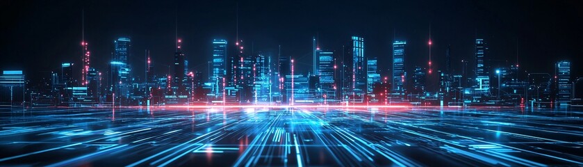 Poster - 8. futuristic city, ai integration, smart technology, holographic interfaces