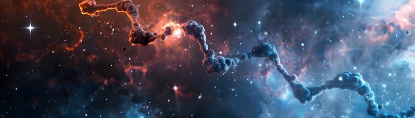 Wall Mural - interstellar communication through biosynthetic channels messages encoded in living organisms sent a