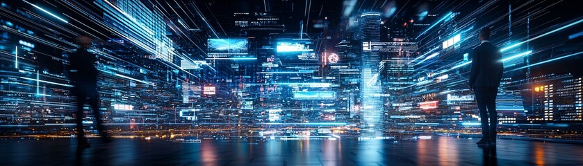 Poster - 17. ai urban environment, digital networks, futuristic design, holographic society