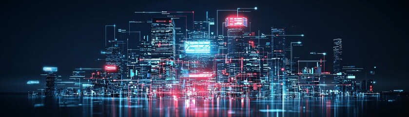 Poster - 23. ai-controlled world, advanced society, futuristic city, holographic interfaces