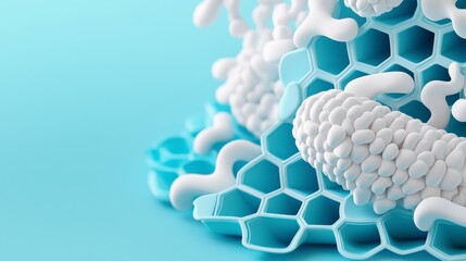 Poster - geometric hexagon white blue pattern medical background.