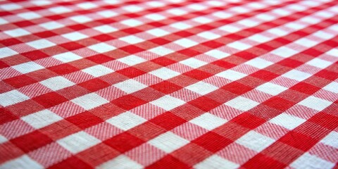 Red and White Checkered Tablecloth - A Detailed Look at the Pattern and Texture