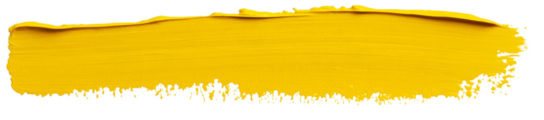 Wall Mural - Yellow stroke of paint isolated on transparent background