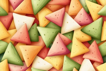 Poster - There are a lot of colored triangles used as backgrounds, textures, and patterns in this design.