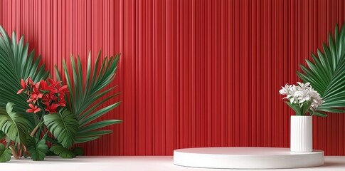 Poster - abstract geometric red background with copy space. could be used for advertising, technology, showca