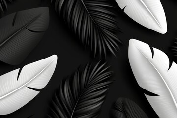 Poster - Decorative geometric line shapes. Abstract background design. Seamless black and white pattern.
