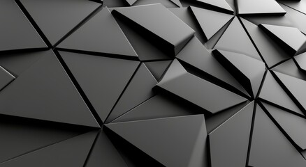 Poster - 3D rendering of abstract geometric pattern on black background