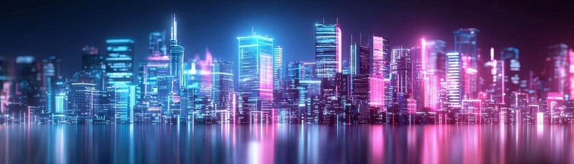 Poster - 2. ai-powered metropolis, neon lights, advanced technology, digital society