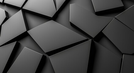 Poster - Three-dimensional abstract geometric pattern on black background