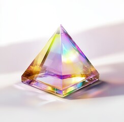 Poster - 3D rendering of holographic geometric shape isolated on transparent background.
