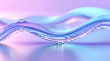 Poster - Gradient design element for backgrounds, banners, wallpapers, posters, and covers. Holographic neon wave in motion colorful background 3D render.
