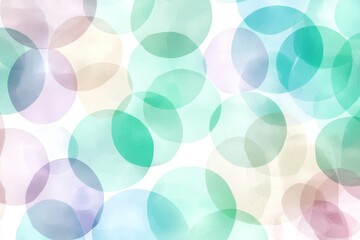 Poster - The color blue, purple, green, and white circles are layered in this creative background illustration of ring shapes in an abstract geometric design.