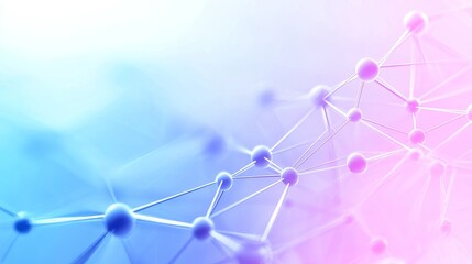 Poster - modern illustration of dots and lines connected in a wave shape. digital neural networks for present