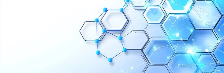 Poster - On white background, technology dynamic hexagon wave. Digital technology webflow. Big data visualization. 3D rendering.