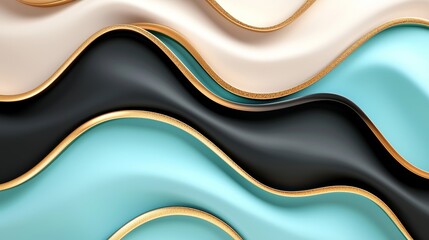 Poster - Decorative gradient banner, background, wallpaper, or cover with dark holographic iridescent neon background and liquid liquid glass curved wave. Great for banners, backgrounds, and wallpapers.
