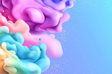Poster - A vivid color fluid dynamic paint wave with curved paint ink motion on an isolated white background.
