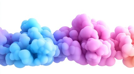 Aufkleber - Neon-illuminated 3D render of an abstract cloud.