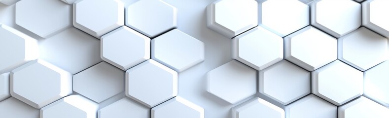 Wall Mural - Backgrounds with hexagonal white shapes, abstract futuristic geometric backdrops, or wallpapers with text space