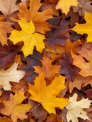 Sticker - A close-up of autumn leaves in vibrant colors.