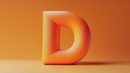 Leinwandbilder - Letter D font orange frame uppercase for children toy learning with game play on solid background