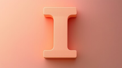 Leinwandbilder - Letter I font orange frame uppercase for children toy learning on solid background