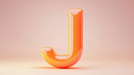 Leinwandbilder - Letter J font orange frame uppercase for children toy learning on solid background