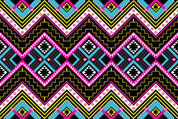 Ethnic pattern designs geometric,Aztec embroidery border seamless patterns.ethnic pattern seamless,  pattern art wallpaper Background, Design for fabric, curtain, carpet ,geometry seamless pattern