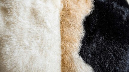 a close-up of a black, white, and tan fur texture resembling something from space